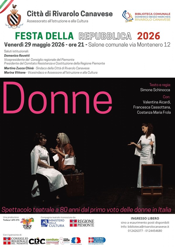 Donne - Spettacolo teatrale 29 maggio 2026 - Rivarolo Canavese